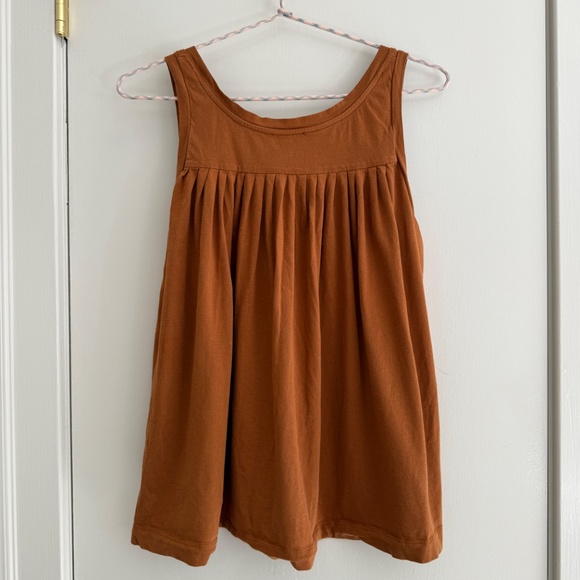 Demylee pima cotton jersey tank with pleated back detail in Sienna size S - Picture 2 of 4
